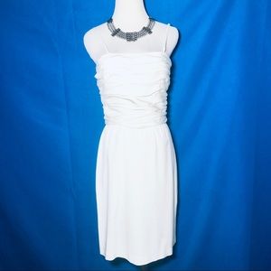 Oleg Cassini white dress bustier size 8